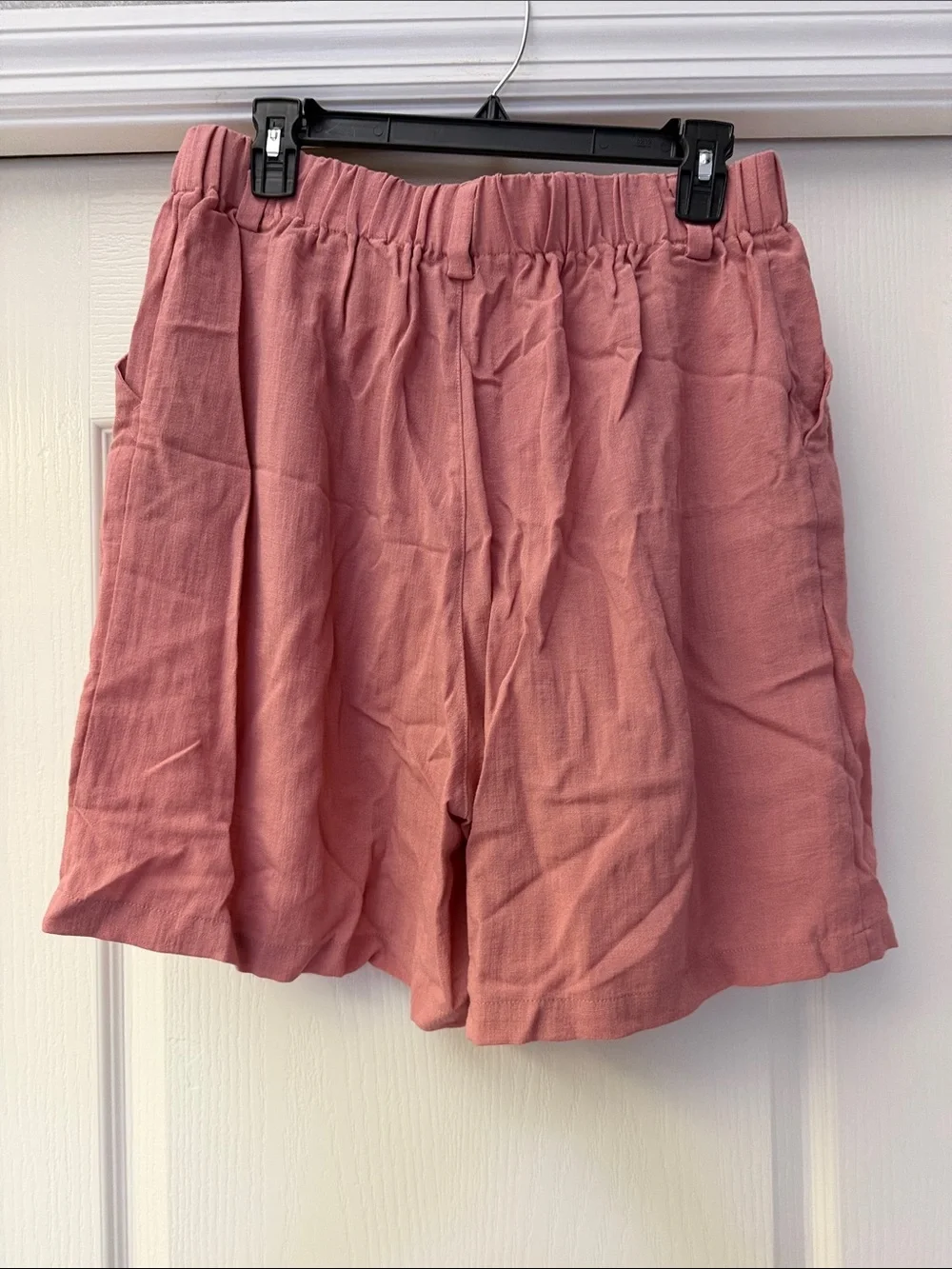 NWOT HALARA High-Waisted Wide-Leg Bermuda Shorts in Rose